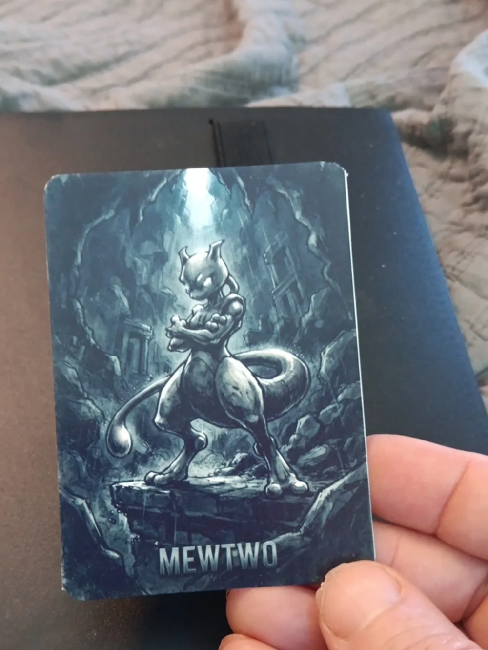 Gray Mewtwo Cat Toy Card - Unbranded